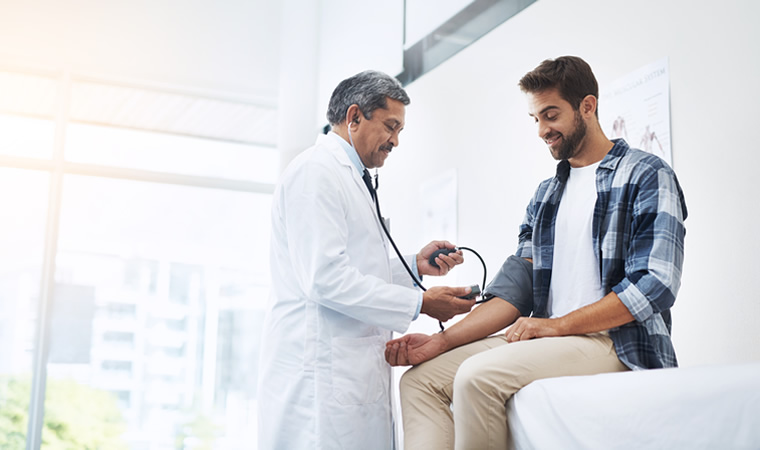 Doctor examining a patient